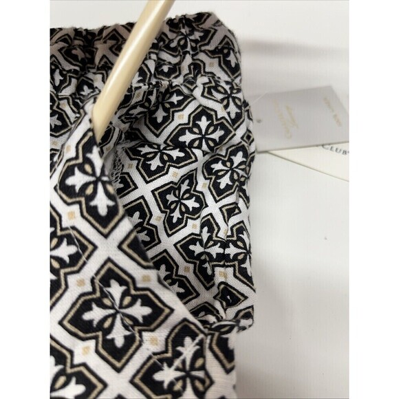 Charter Club Luxury Linen Pants Size XS High Rise Wide Leg Print Drawstring New - Picture 5 of 12